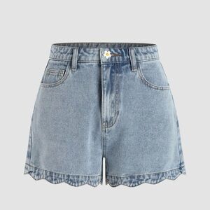 Cider solid wave trim Jean Shorts